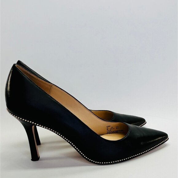 Coach Samantha Leather Black Pump Size 8B Studded Pointed Toe High Heel - Picture 3 of 16